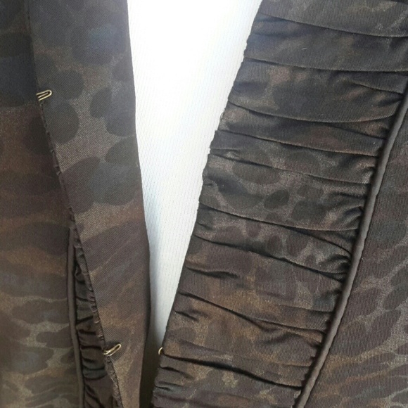 DARK BROWN BLACK ANIMAL PRINT JACKET NWT - Picture 3 of 6